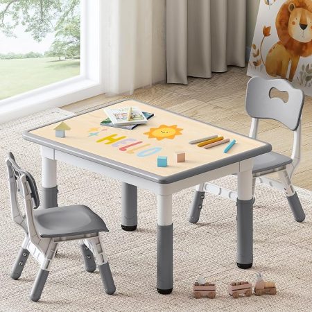 Height Adjustable Kids Study Table and Chair Set